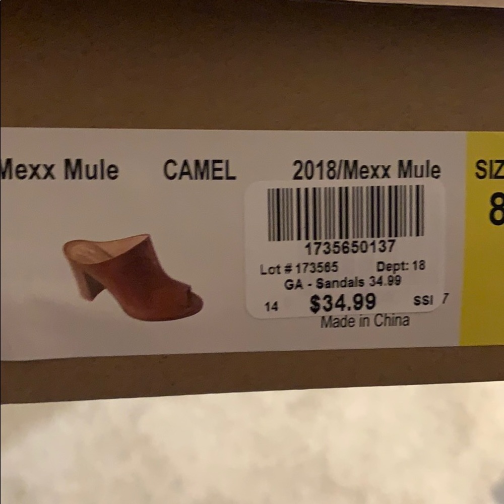 Brown open toe mules